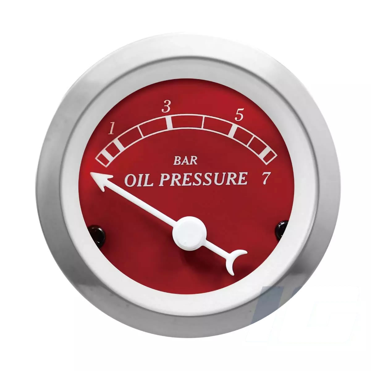 52mm Red Face White Needle - Oil Pressure Gauge With Sensor For Vintage Car